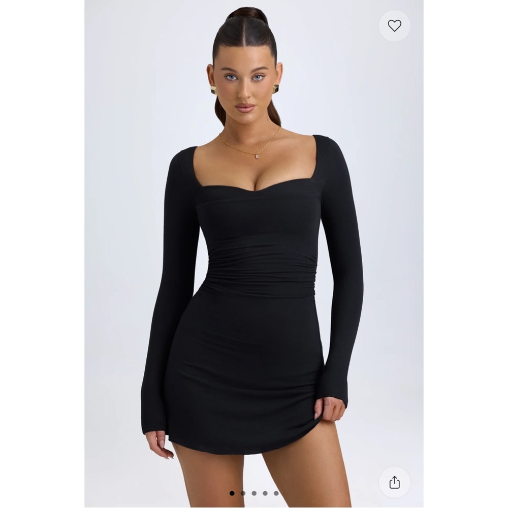 Oh Polly Alvie Modal Layered A-Line Mini Dress Black Sz Small